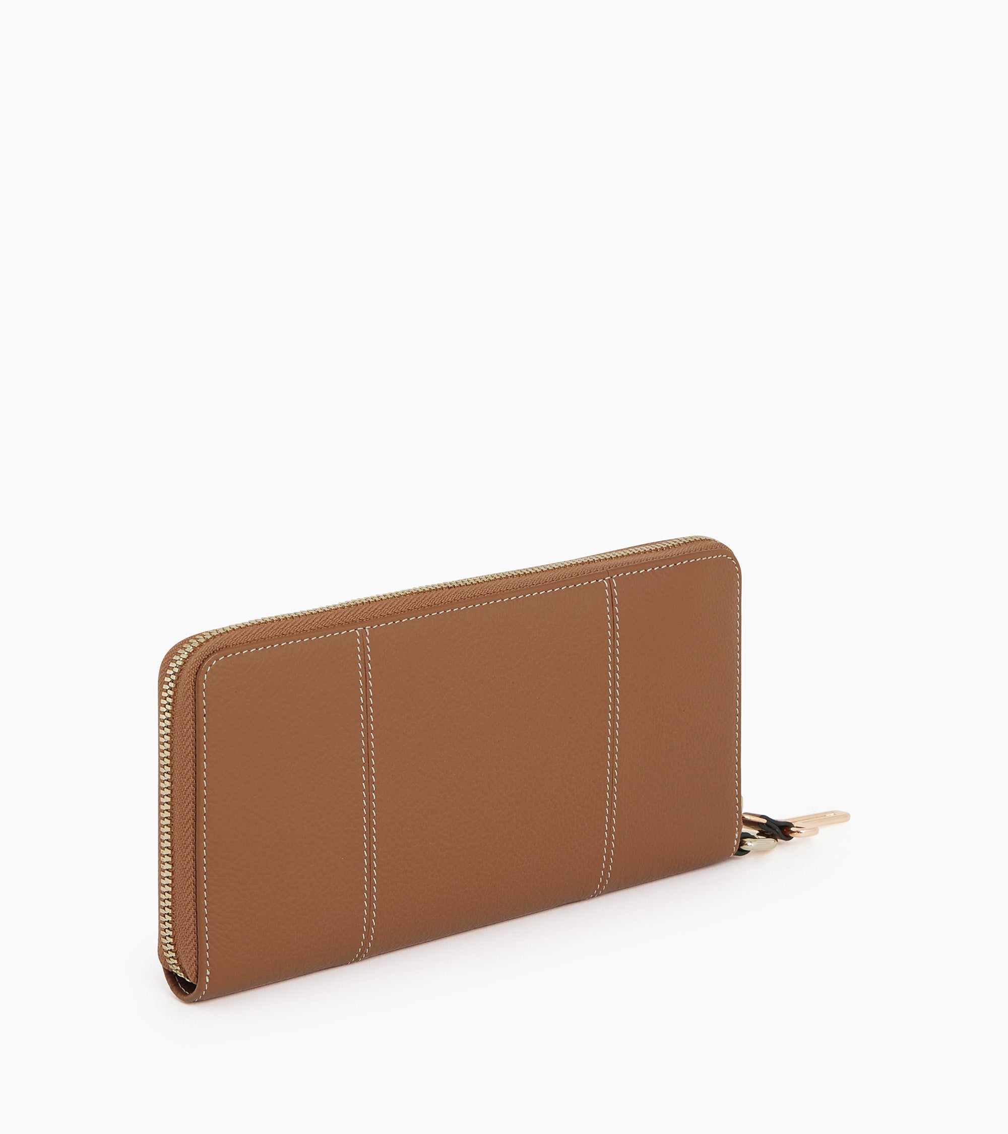 Cartera con cremallera Juliette de cuero granulado