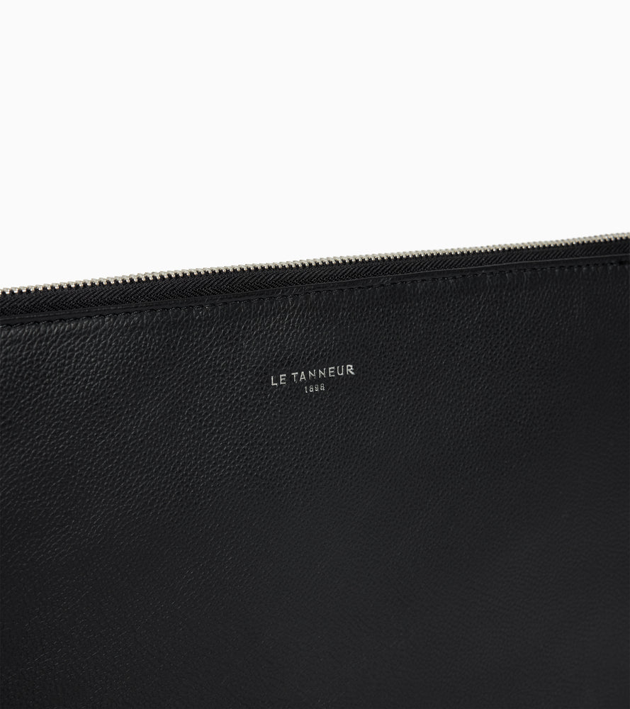 Pochette ordinateur 14" en cuir grainé