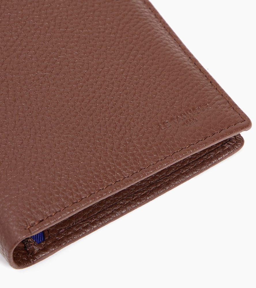Grand portefeuille vertical zippé 2 volets Charles en cuir grainé