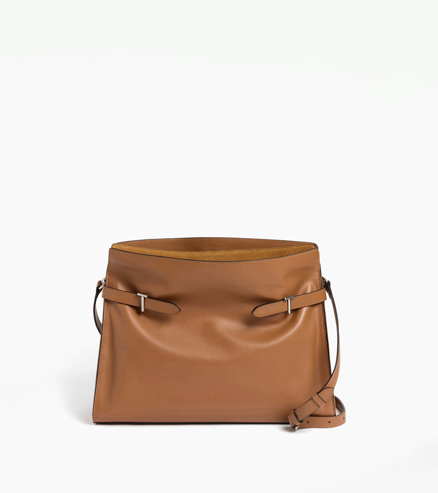 Emie maxi shoulder bag in smooth leather and nubuck