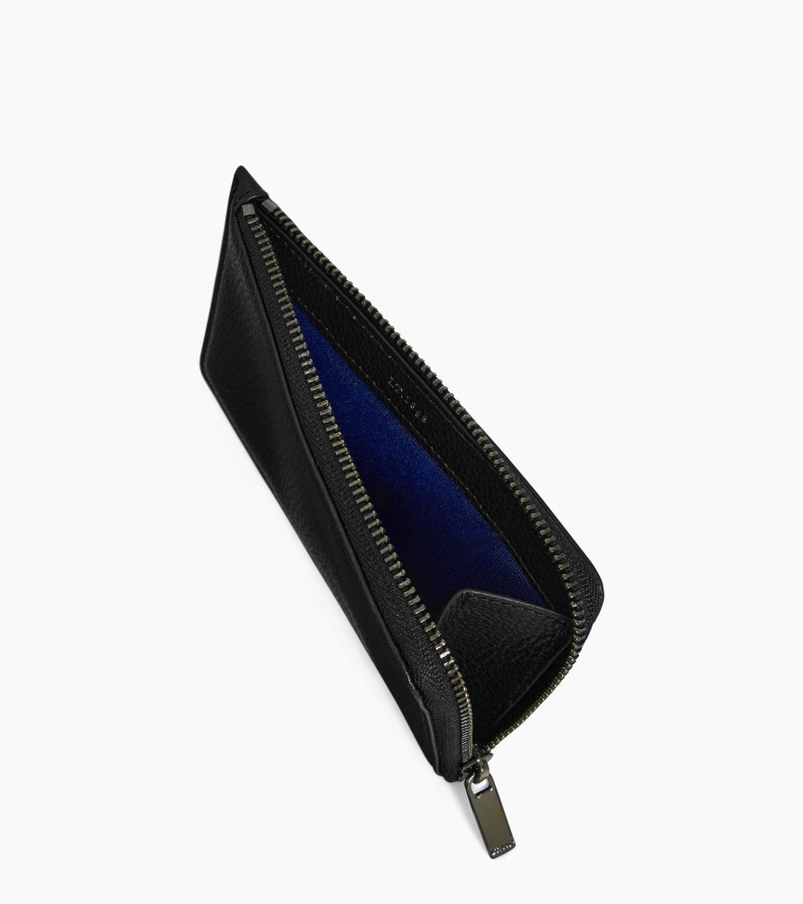 Porte cartes zippé Emilie en cuir grainé