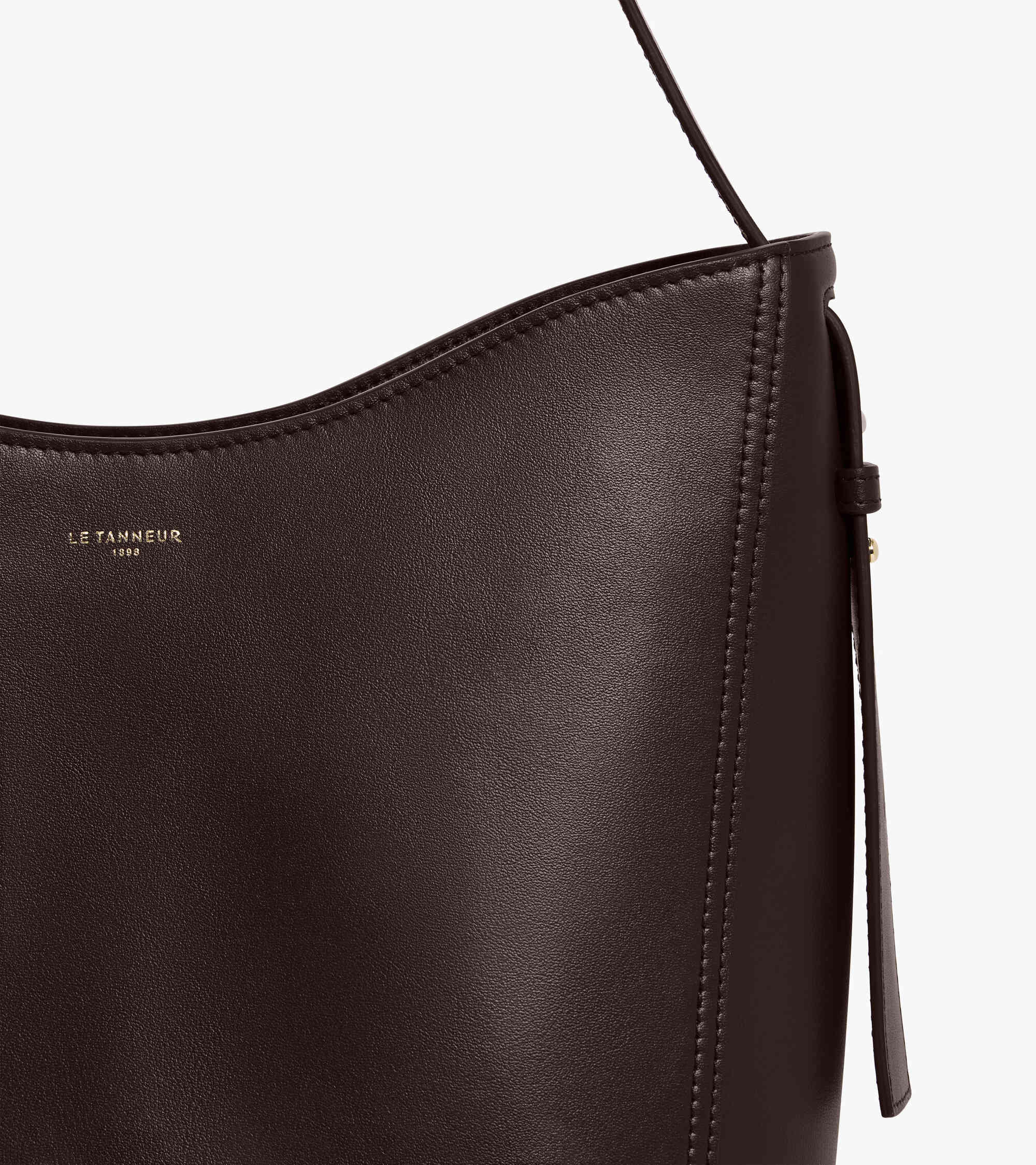 Mittelgroße Hobo-Tasche Céleste aus Glattleder