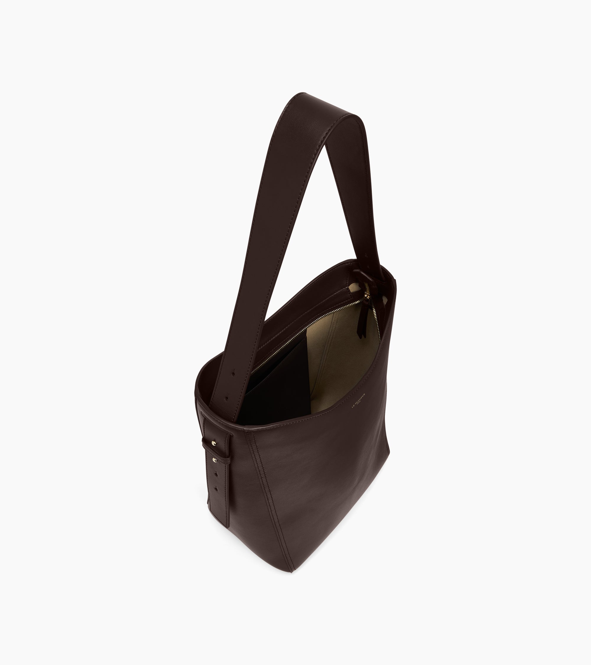 Mittelgroße Hobo-Tasche Céleste aus Glattleder