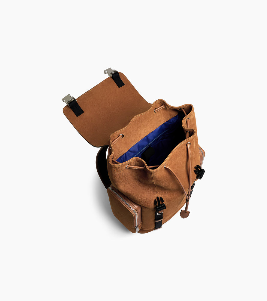 Sac à dos à rabat Maurice en cuir nubuck grainé