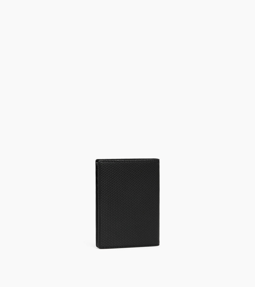 Portefeuille vertical zippé Emile en cuir signature T